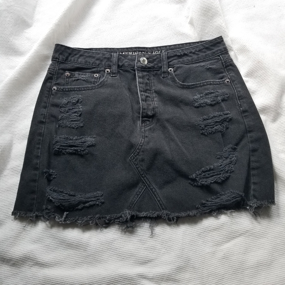 American Eagle Outfitters Dresses & Skirts - American Eagle Destressed Denim Jean Mini Skirt